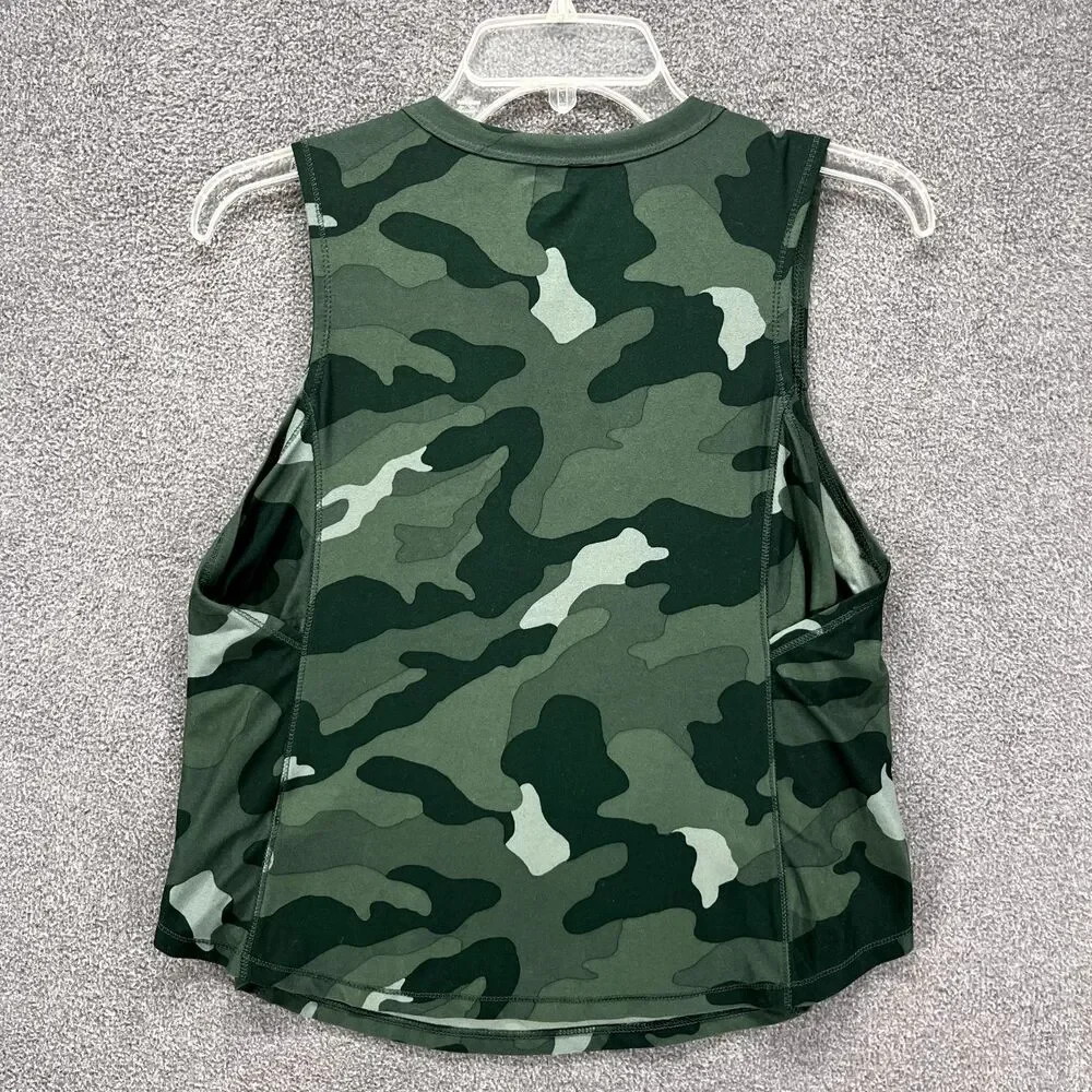 Old navy Top Girls XL (14-16) Youth crop Tank camo‎ green active scoop neck
